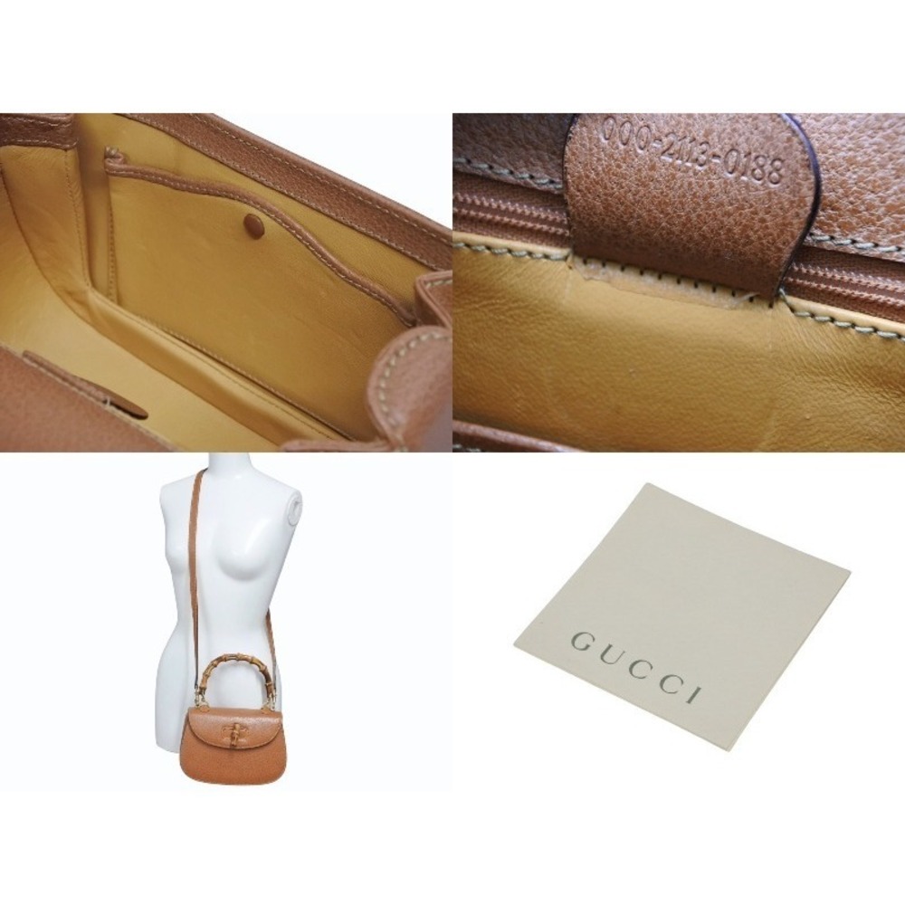 GUCCI Bamboo bag handbag shoulder brown leather - Picture 10 of 10